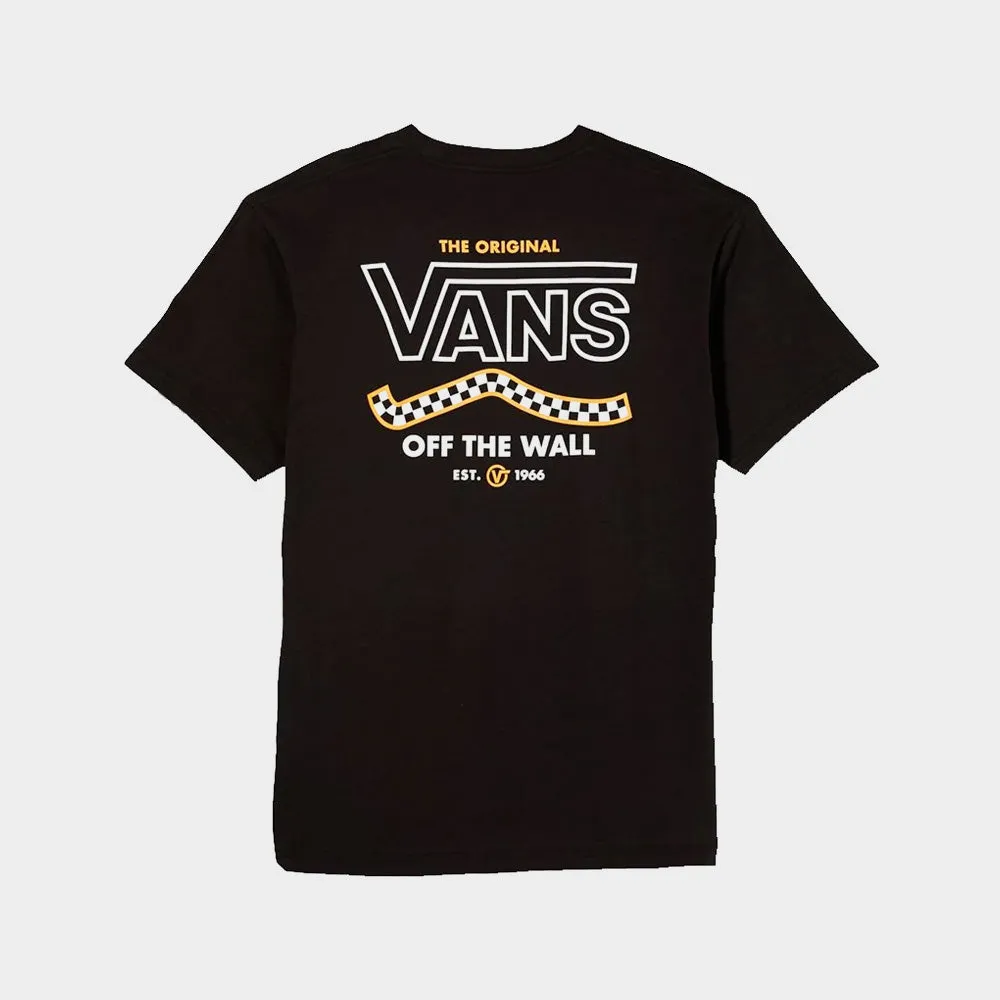 Tekkie Town Mens White Vans T Shirt Vans Mens Lokkit Tee Black