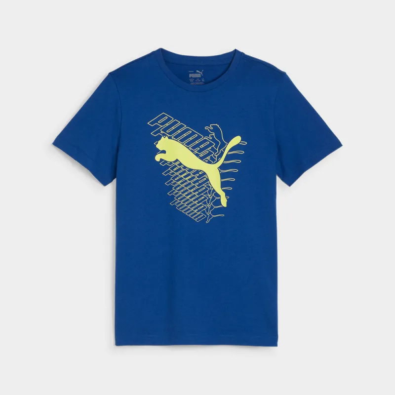 Puma Mens Graphics  Cat Tee Blue/Green _ 181426 _ Blue sold by Tekkie Town