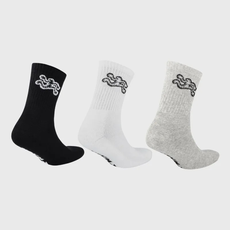 Airwalk 3 Pack  Running Man Crew Sock Black sold by Tekkie Town