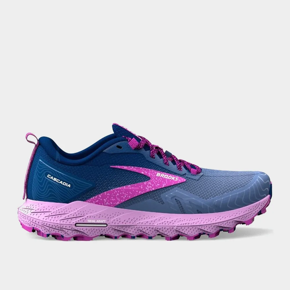 Brooks Women's Cascadia 17 Trail Running Navy/purple _ 180762 _ Blue sold by Tekkie Town