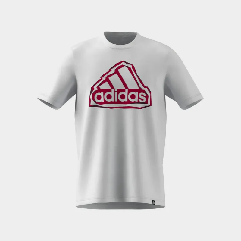 Adidas Mens Field Badge Of Sport Logo Tee White/Multi _ 180886 _ White sold by Tekkie Town