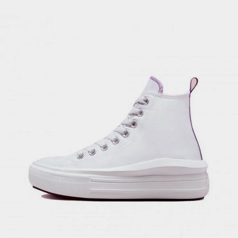Converse Girls Chuck Taylor All Star Move Platform Sneaker White/Purple _ 174018 _ White sold by Tekkie Town product image thumbnail 2