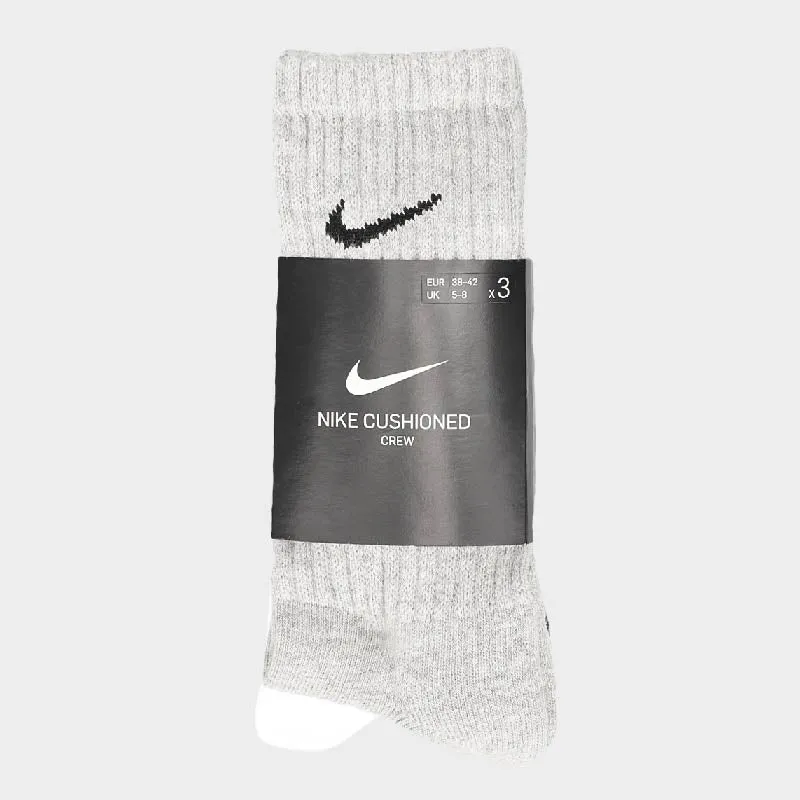 Nike Unisex 3 Pack Crew Cushioned Training Socks Black/White/Grey _ 168831 _ Multi sold by Tekkie Town product image thumbnail 5
