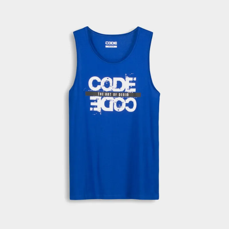 Code Mens Uranus Tank Top Blue/Multi _ 180655 _ Blue sold by Tekkie Town