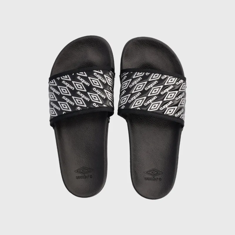 Umbro Womens Embossed Slides Black/Silver _ 182109 _ Black sold by Tekkie Town