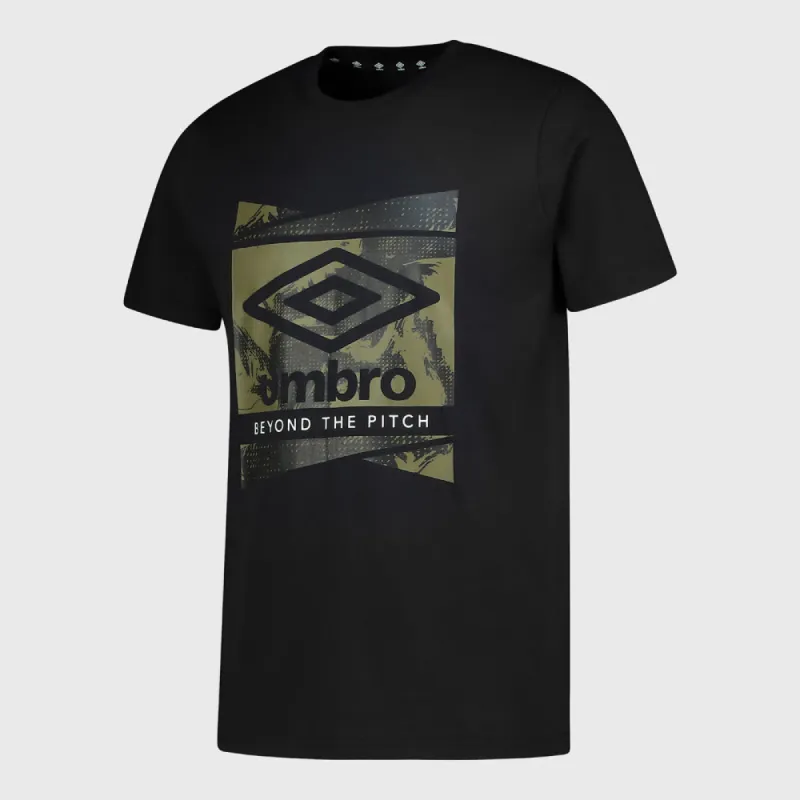 Umbro Mens Bruno Tee Black/Multi _ 181174 _ Black sold by Tekkie Town
