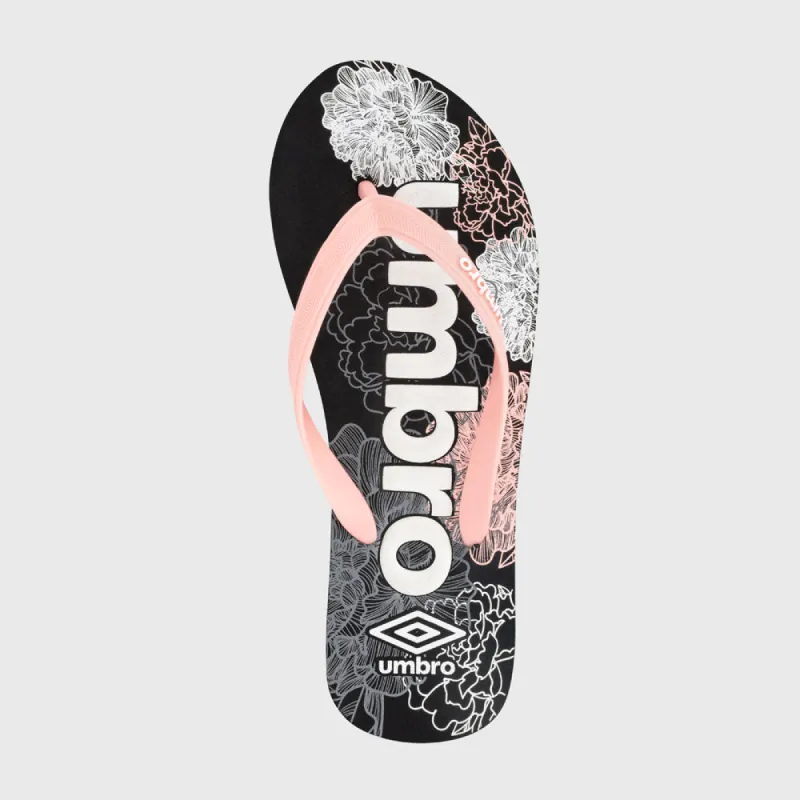 Umbro Womens Floral Thongs Pink/Black _ 182060 _ Pink sold by Tekkie Town