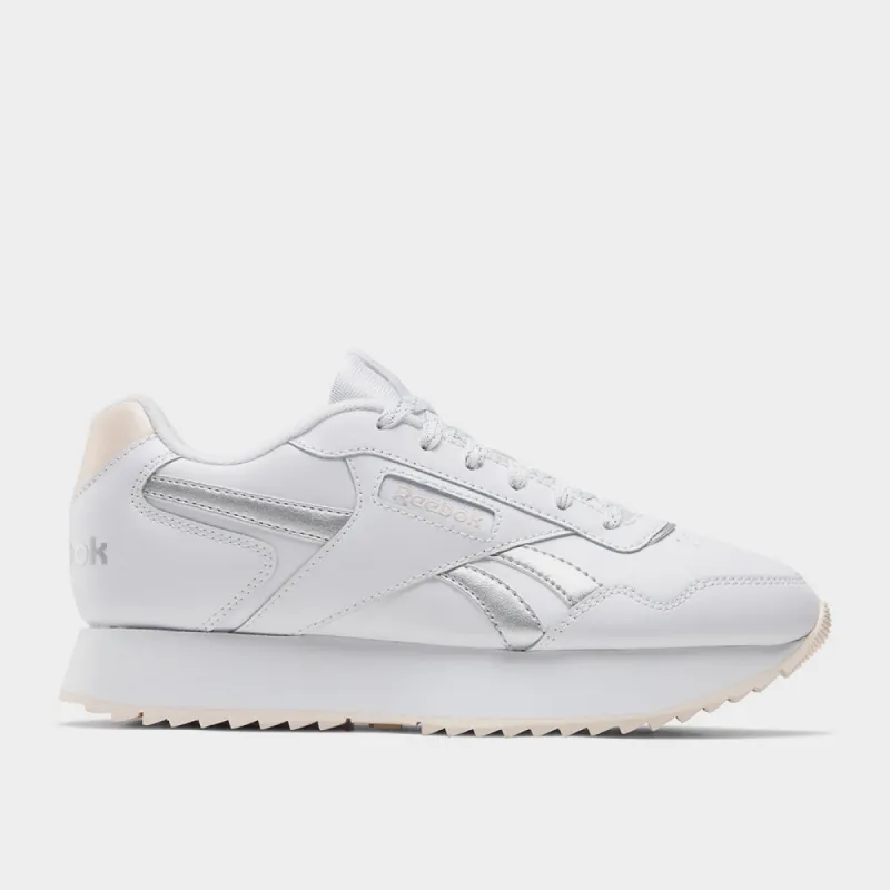 Reebok Womens Glide Ripple Double Sneaker White/pink _ 183014 _ White sold by Tekkie Town
