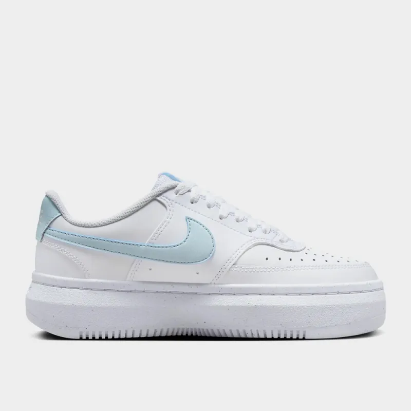 Nike Women's Court Vision Alta Sneaker White/blue _ 181934 _ White sold by Tekkie Town