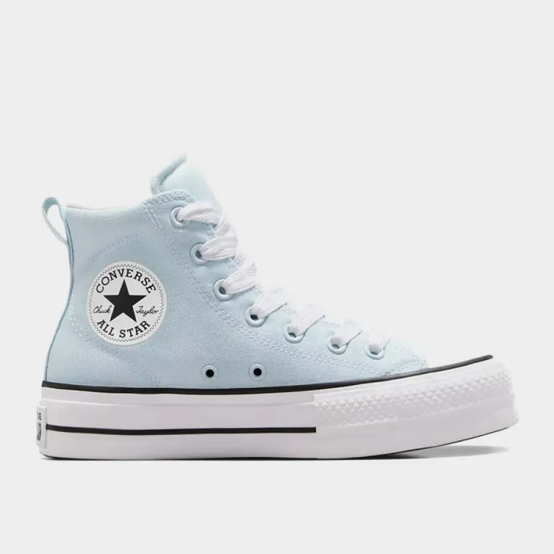 Converse Womens Chuck Taylor All Star Padded Lift Platform Sneaker Blue/White _ 182196 _ Blue sold by Tekkie Town