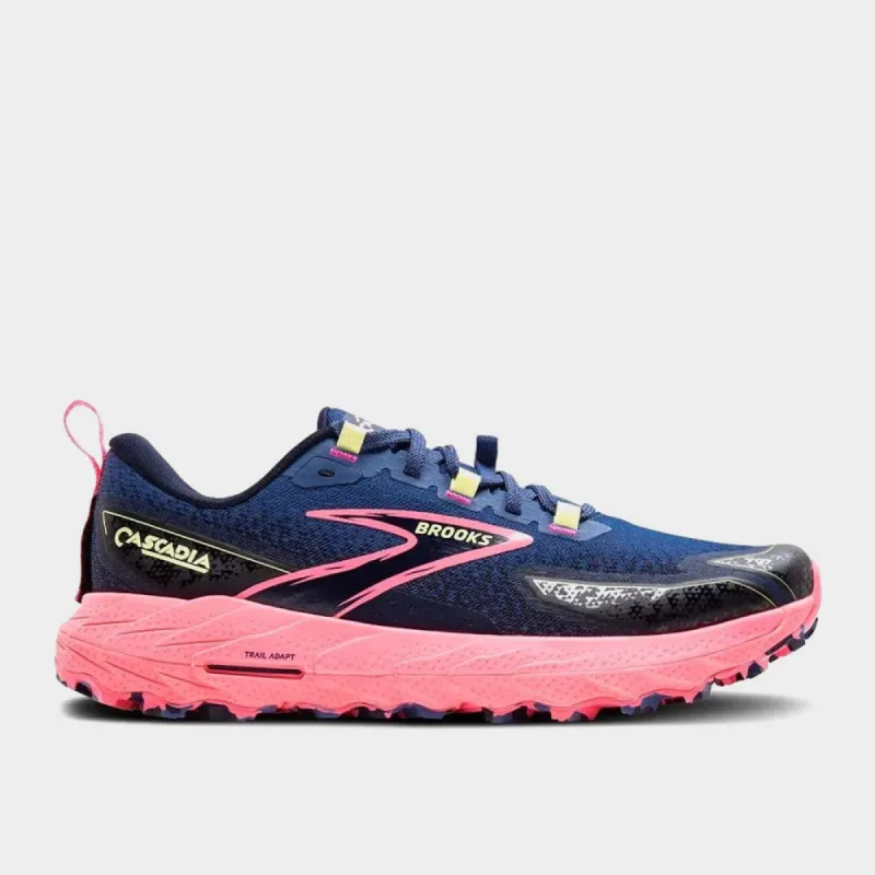 Brooks Women's Cascadia 18 Performance Running Blue/pink _ 182143 _ Blue sold by Tekkie Town