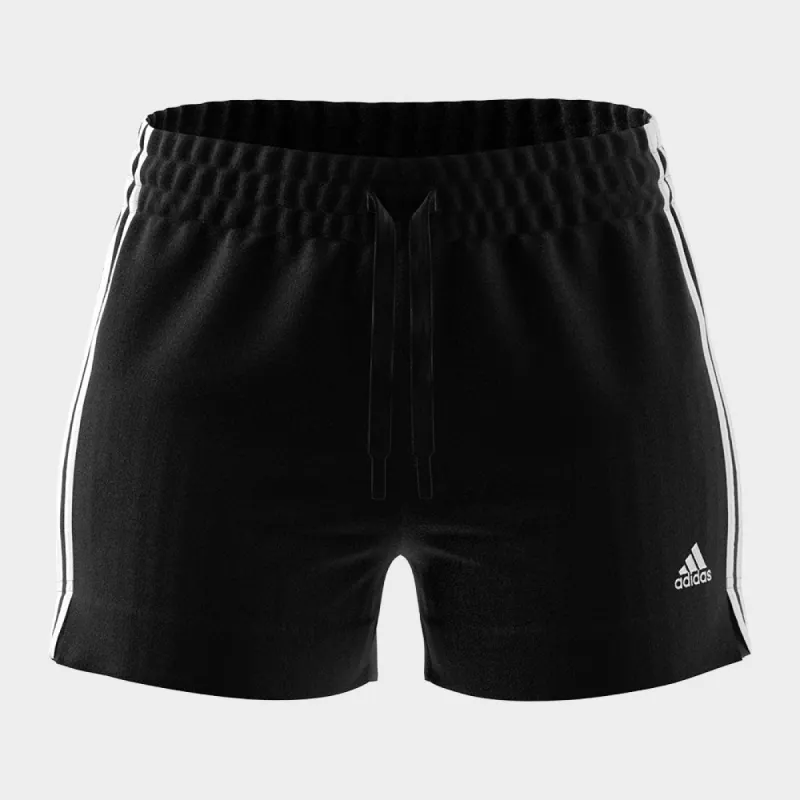 Adidas Womens Essentials Slim 3-Stripes Shorts Black/White _ 182409 _ Black sold by Tekkie Town