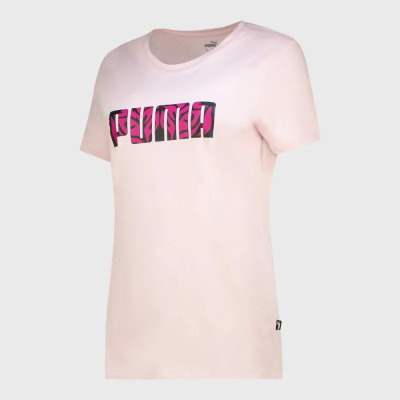 Puma Womens Graphics Feline Tee Pink _ 182030 _ Pink sold by Tekkie Town
