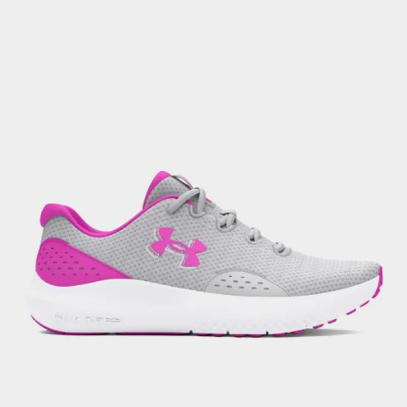 Under Armour Womens Charged Surge 4 Running Grey/pink _ 182903 _ Grey sold by Tekkie Town
