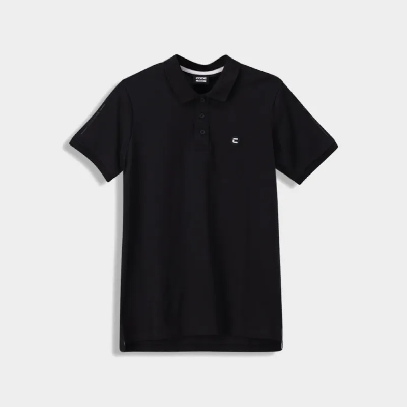 Code Mens The Knit Golfer Shirt Black/White _ 182611 _ Black sold by Tekkie Town