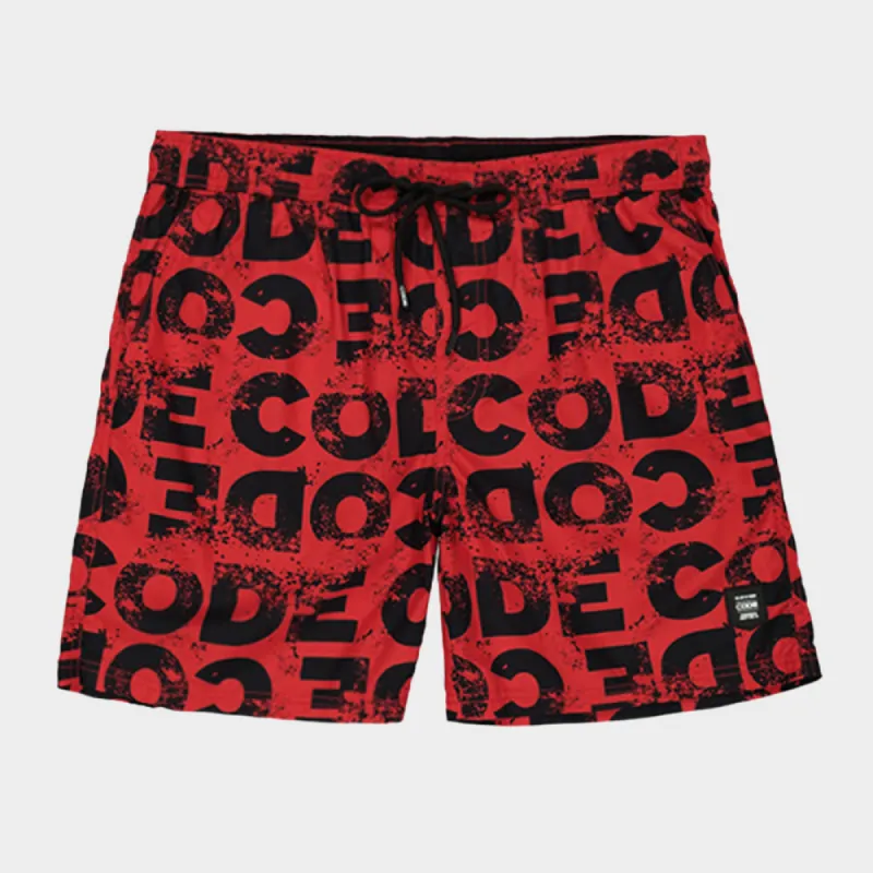 Code Mens AOP Graphic Pool Short Red/Black _ 182622 _ Red sold by Tekkie Town