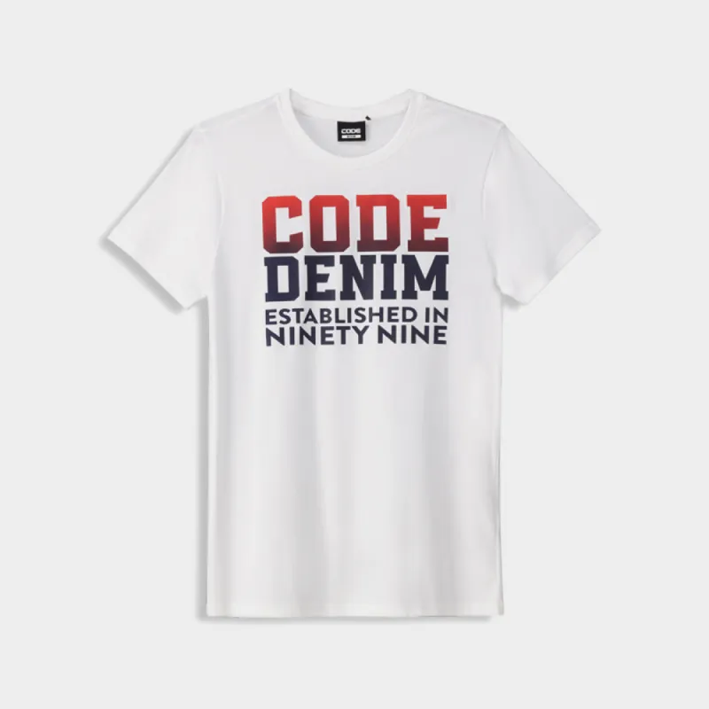 Code Mens Ombre Graphic Tee White/Multi _ 182596 _ White sold by Tekkie Town