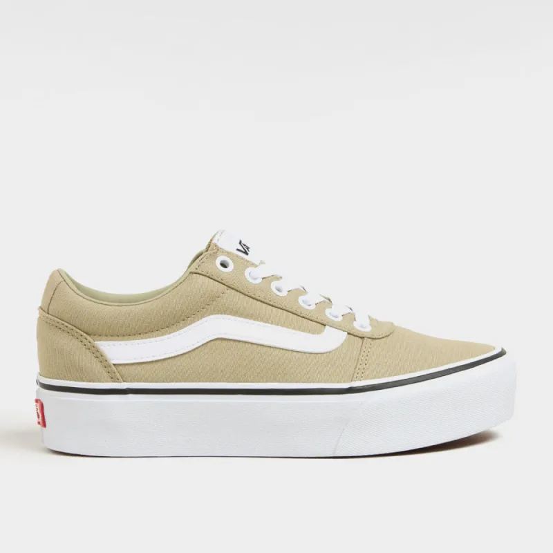 Vans Womens Ward Platform Canvas Sneaker Grey/White _ 182275 _ Grey sold by Tekkie Town