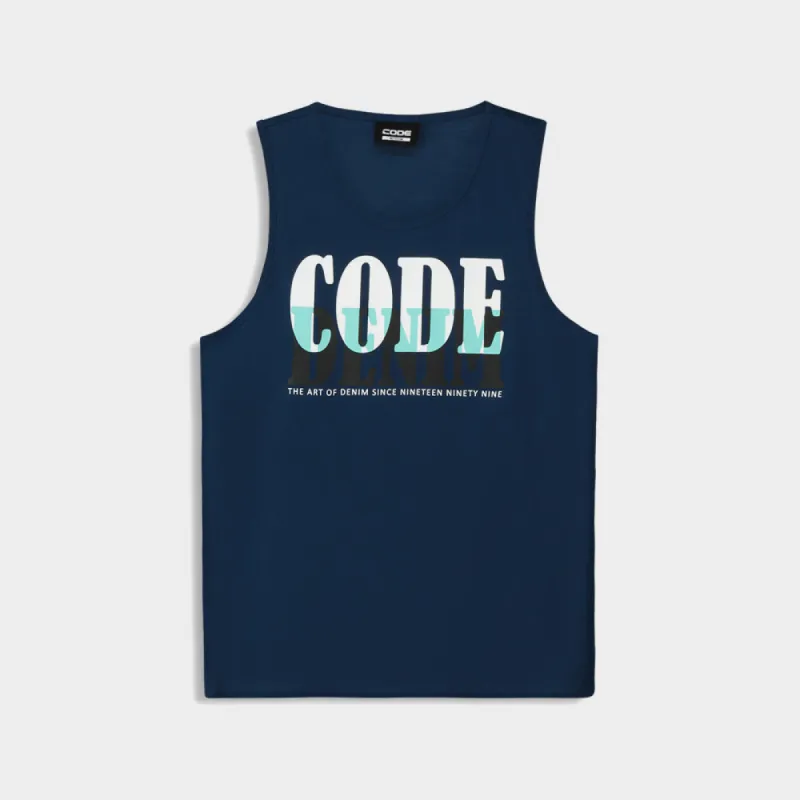 Code Mens Graphic Vest Blue/Multi _ 182610 _ Blue sold by Tekkie Town