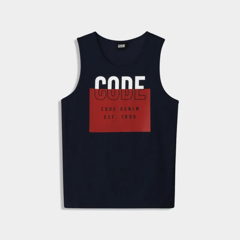 Code Mens Graphic Vest Blue/Multi _ 182609 _ Blue sold by Tekkie Town
