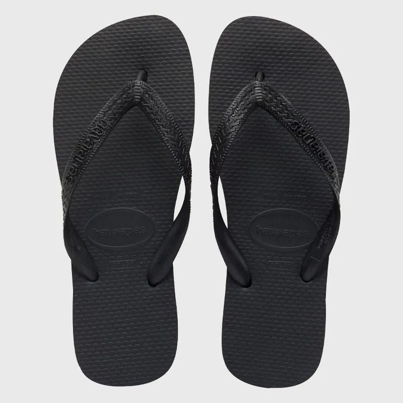 Havaianas Unisex Top Thong Sandals Black sold by Tekkie Town