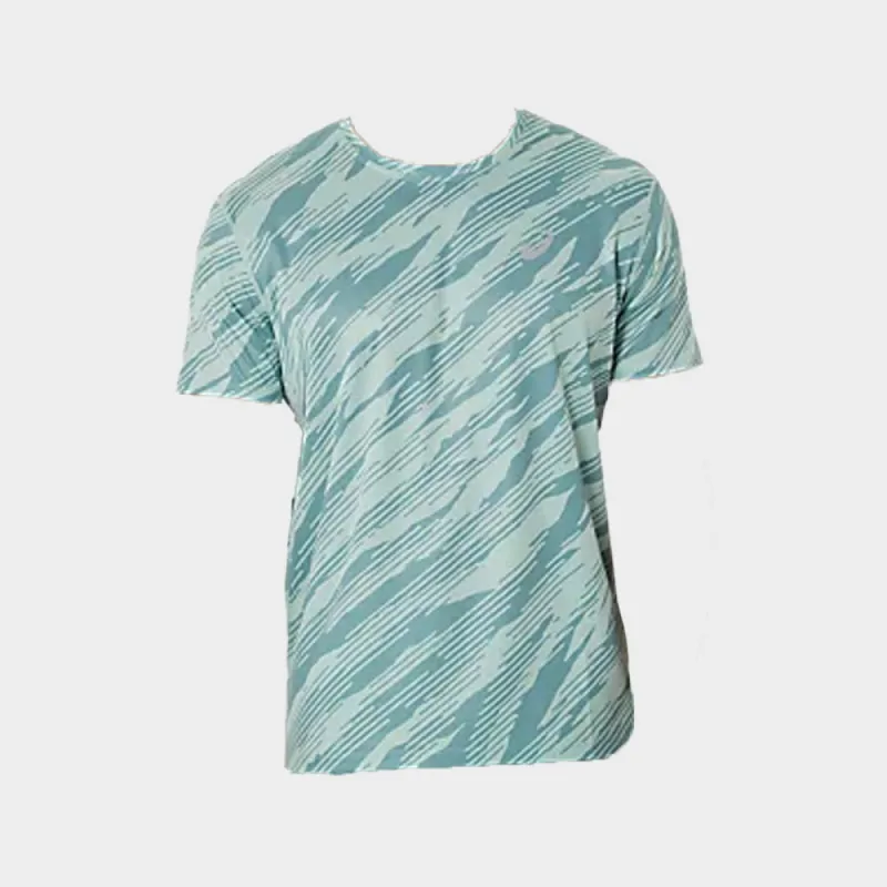 Asics Mens Core All Over Print SS Top Green _ 181975 _ Green sold by Tekkie Town