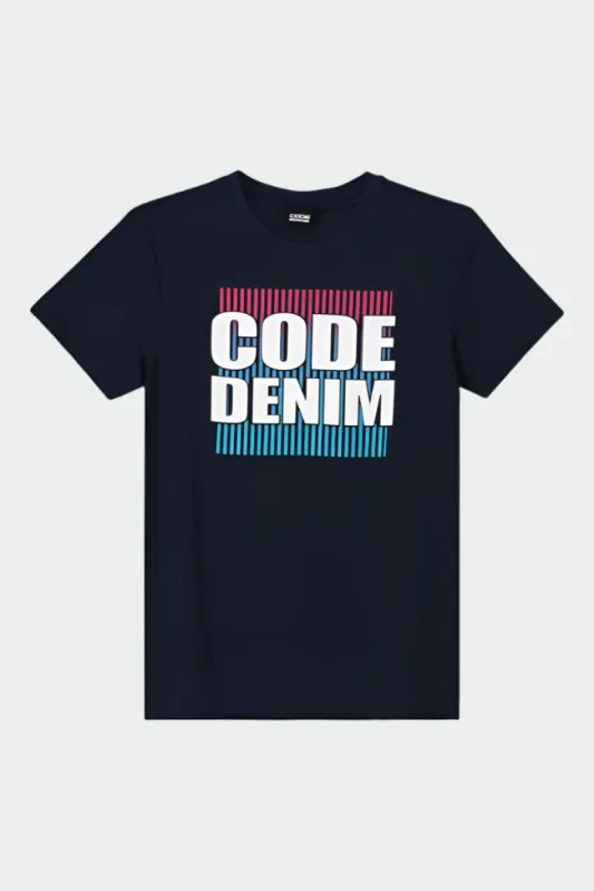 Code Mens Ombre Stripe Graphic Tee Blue/Multi _ 182892 _ Blue sold by Tekkie Town