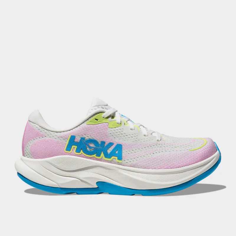 Hoka Women's Rincon 4 Running Performance White/pink/blue _ 183672 _ White sold by Tekkie Town