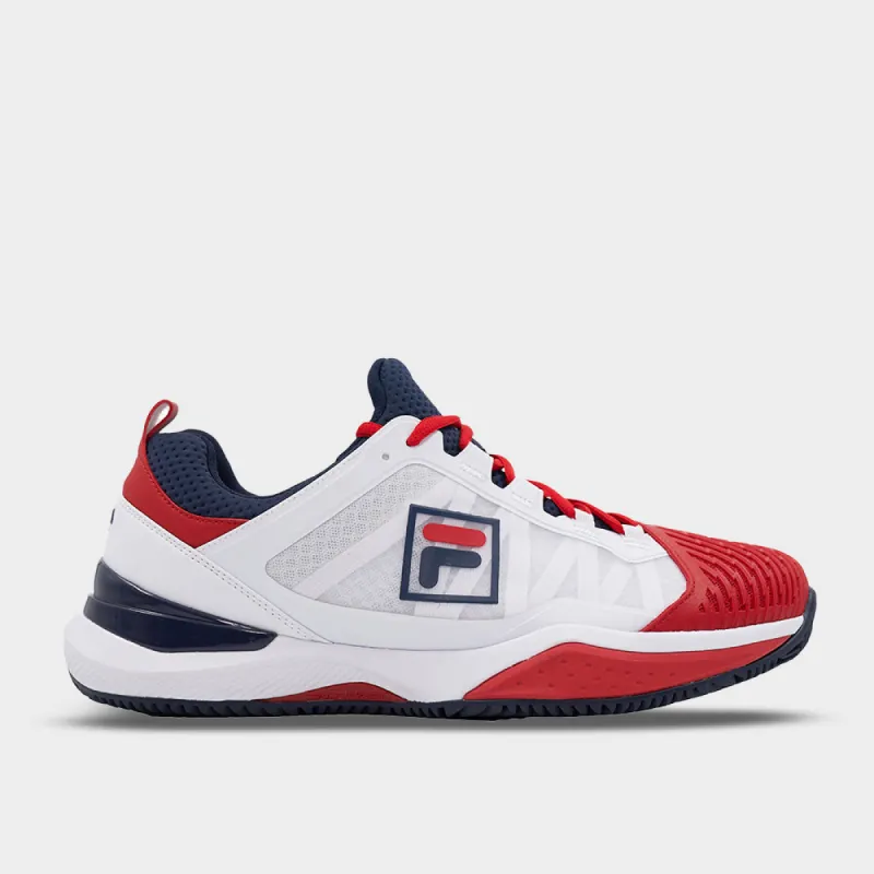Fila Mens Lorenzo Padel Shoe White/red  _ 183725 _ White sold by Tekkie Town