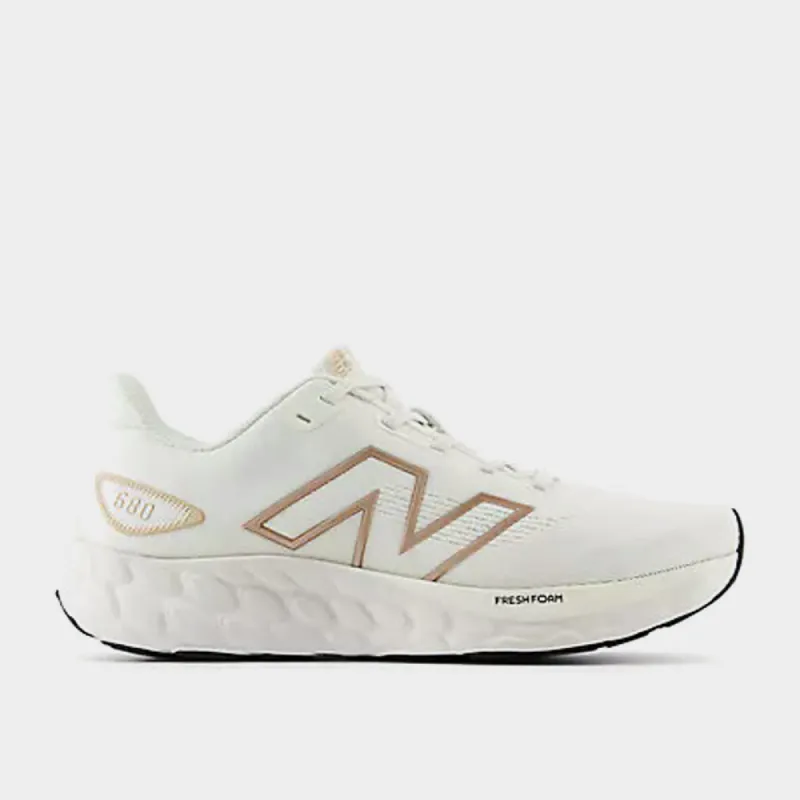 New Balance Womens 680v8 Performance Running White/Gold _ 183290 _ White sold by Tekkie Town