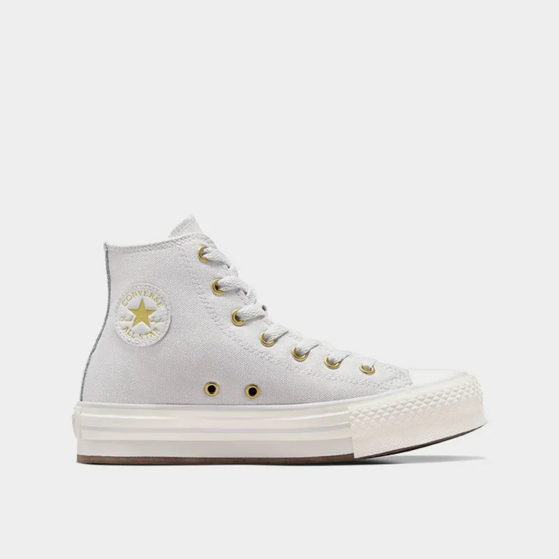 Converse Youth Chuck Taylor All Star Eva Lift Platform Tonal Canvas Grey/Gold _ 182246 _ Grey sold by Tekkie Town