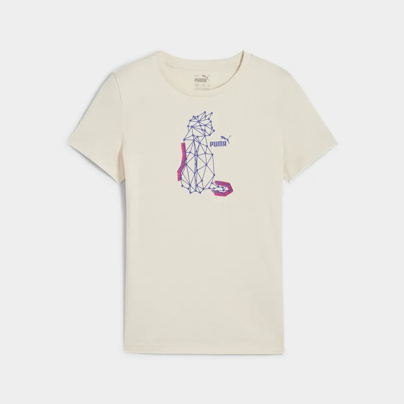 Puma Youth Essentails+ Graphic Starry Safari Tee Beige/Multi _ 182038 _ Beige sold by Tekkie Town