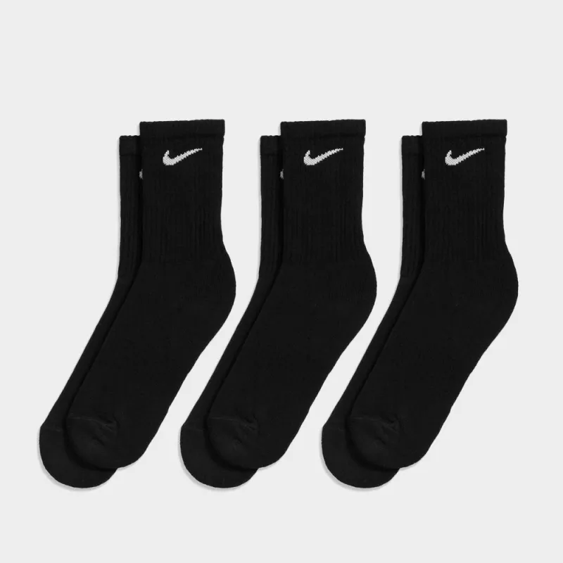 Nike Unisex 3 Pack Crew Cushion Training Socks Black sold by Tekkie Town