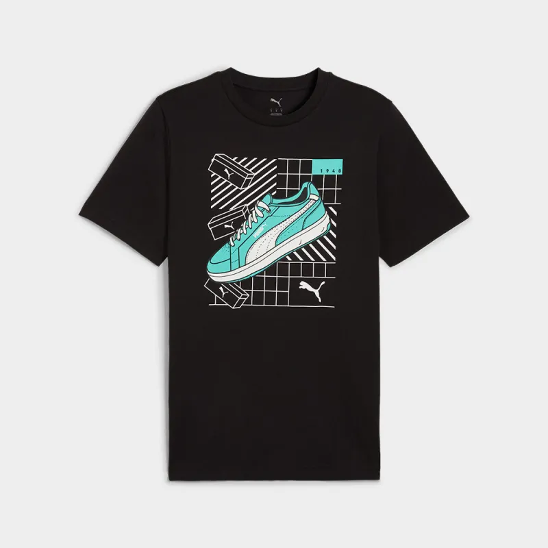 Puma Mens Graphics Sneaker Tee Black/Multi _ 183311 _ Black sold by Tekkie Town