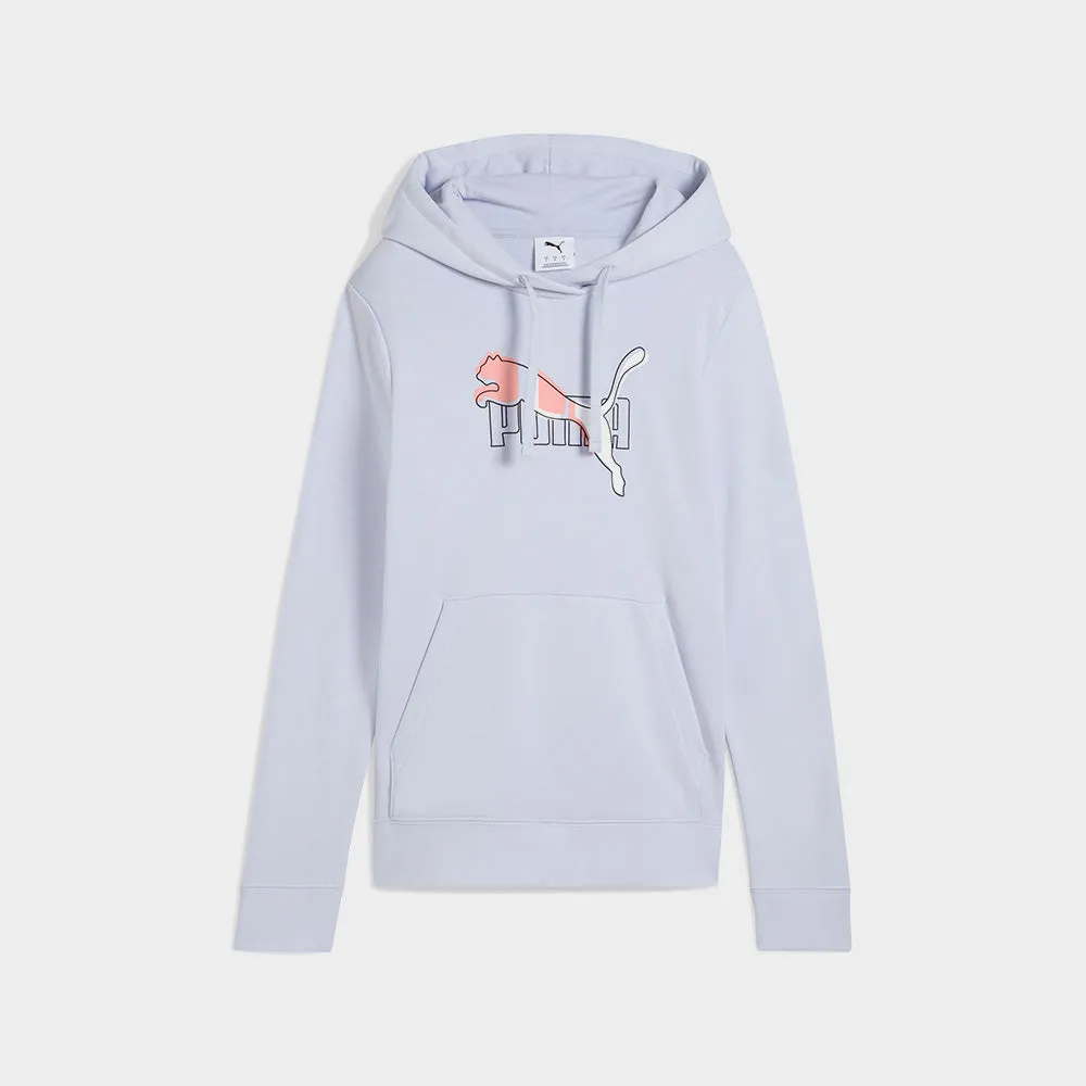 Puma Womens Styles Graphic Essentials Hoodie Tr Blue/Multi _ 183307 _ Blue sold by Tekkie Town
