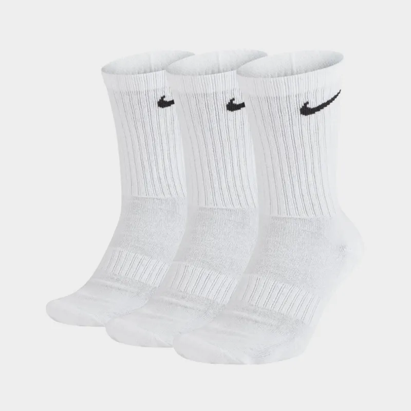 Nike Unisex 3 Pack Everyday Cushioned Calf Socks White sold by Tekkie Town