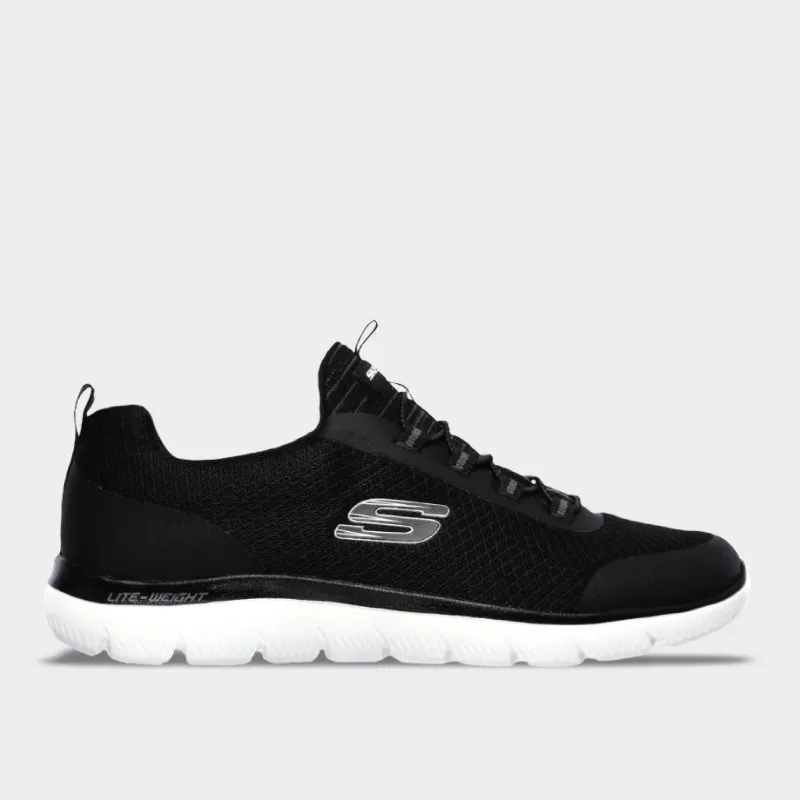Skechers Mens Summits Sneakers Black/White _ 171522 _ Black sold by Tekkie Town
