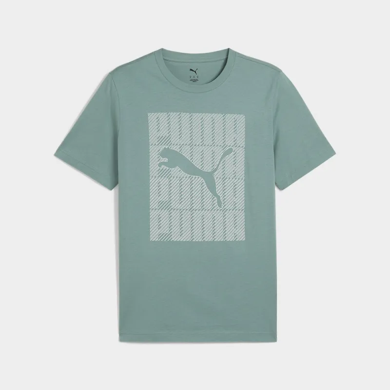Puma Mens Graphics Wording Tee Green sold by Tekkie Town