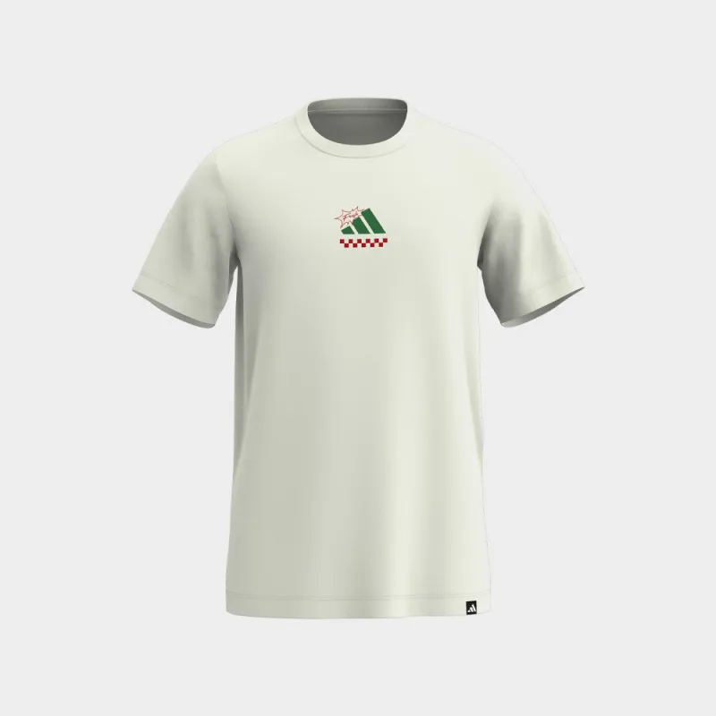 Adidas Mens Lounge Pizza Tee White/Green _ 183111 _ White sold by Tekkie Town