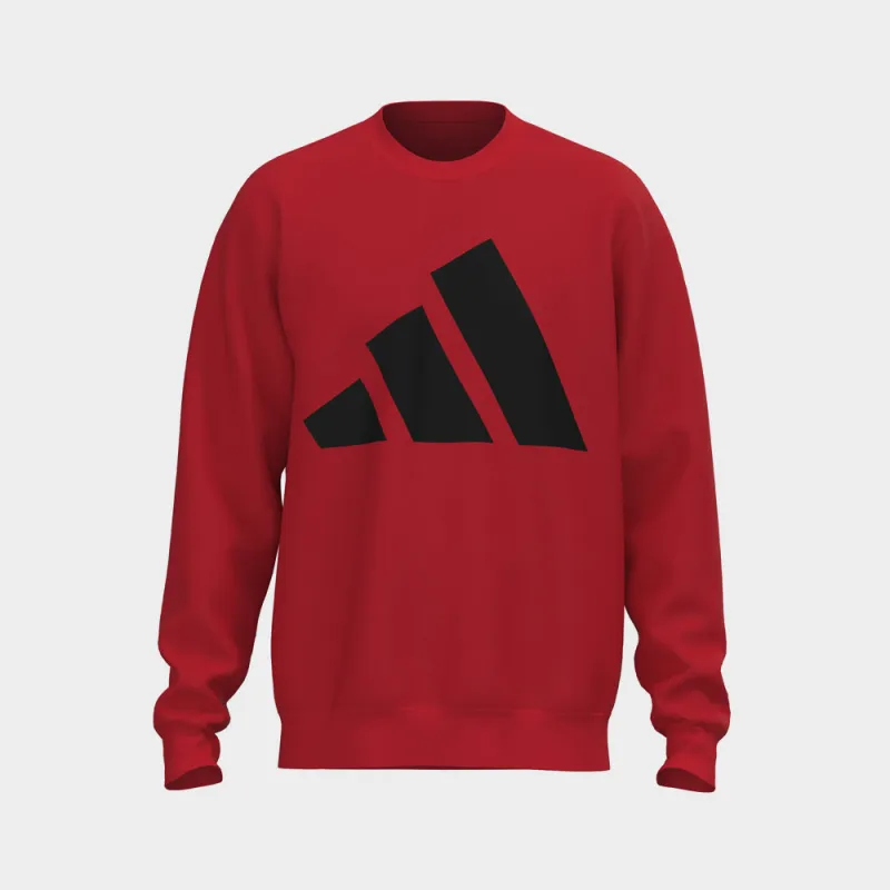 Adidas Mens Essentials Big Logo Fleece Sweatshirt Top Red sold by Tekkie Town