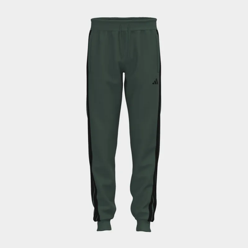 Adidas Mens Essentials 3-Stripes Fleece Joggers Green/Black _ 183101 _ Green sold by Tekkie Town