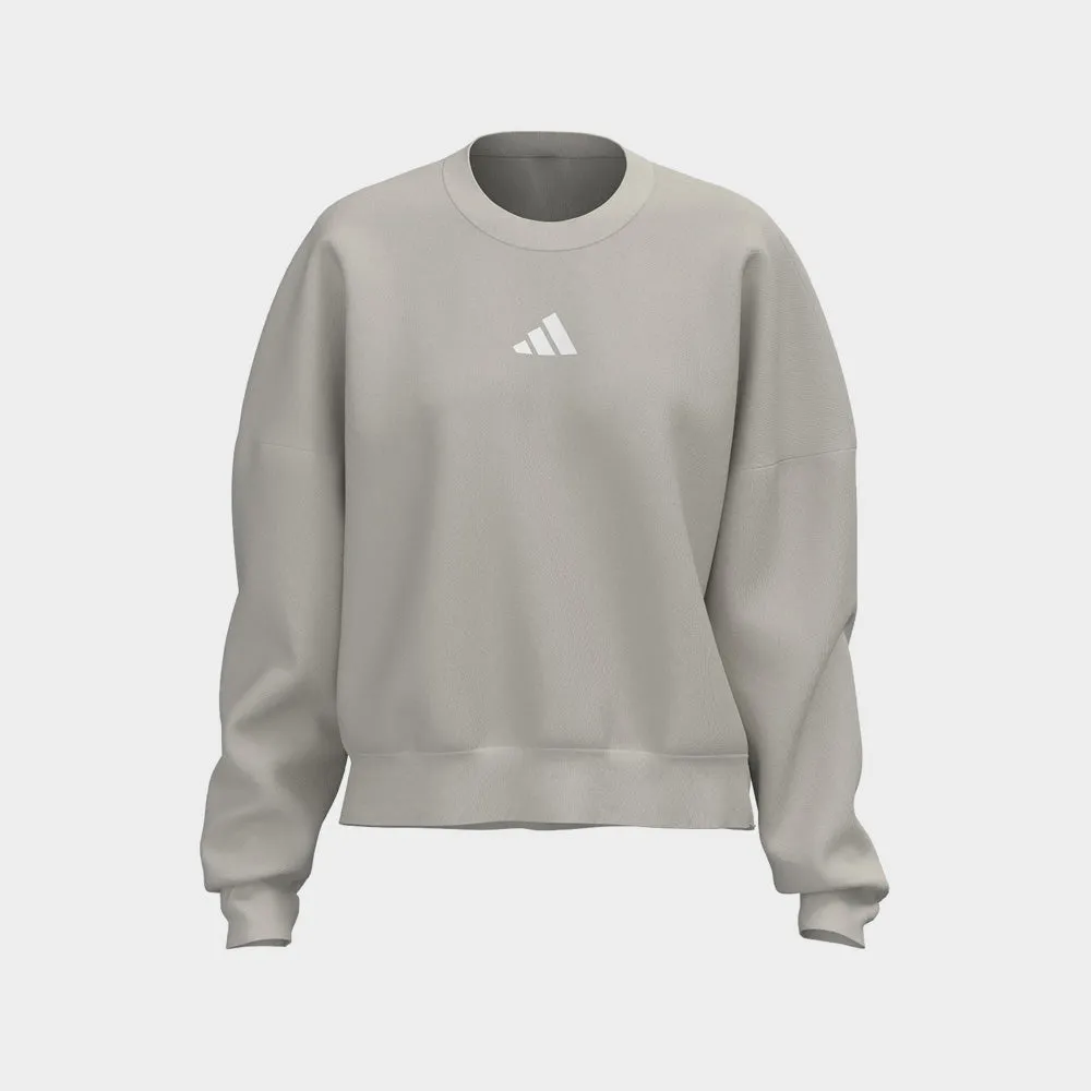 Adidas Womens Essential Small Logo Feelcosy Sweatshirt Beige _ 183107 _ Beige sold by Tekkie Town