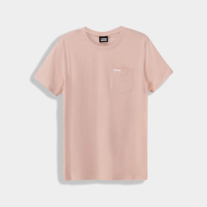 Code Mens Rib Crew Pocket Tee Pink sold by Tekkie Town