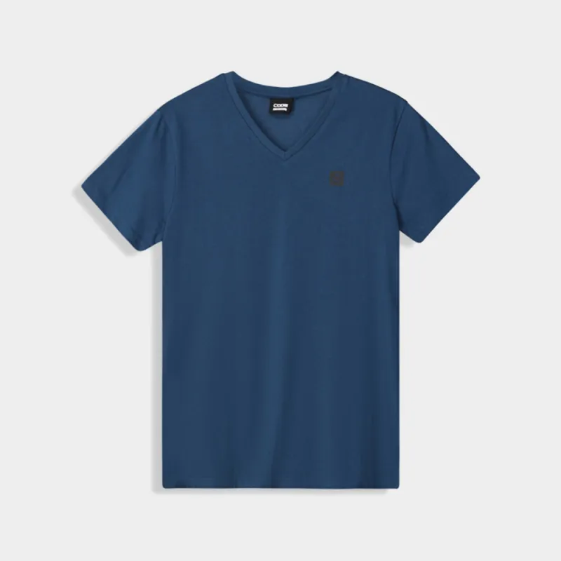Code Mens Rib V-Neck Tee Blue made by Tekkie Town