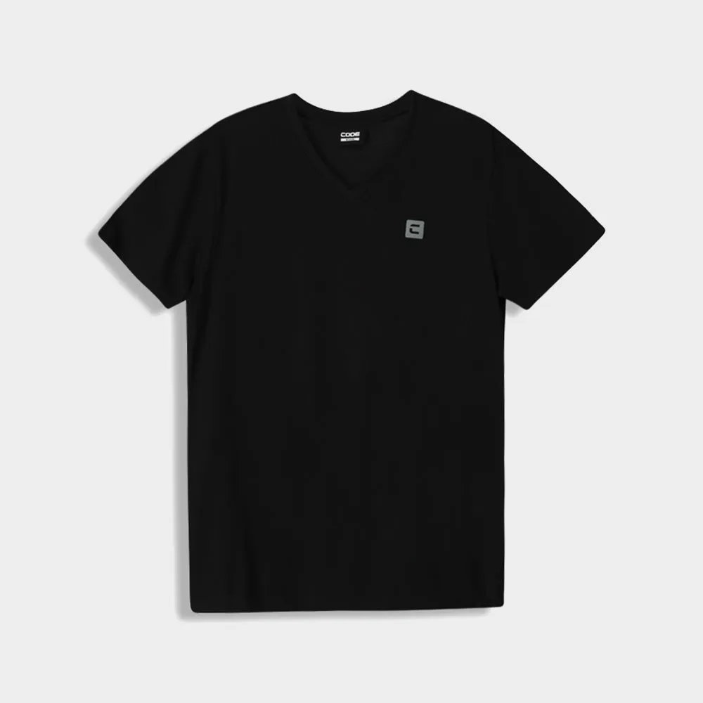 Code Mens Rib V-Neck Tee Black sold by Tekkie Town