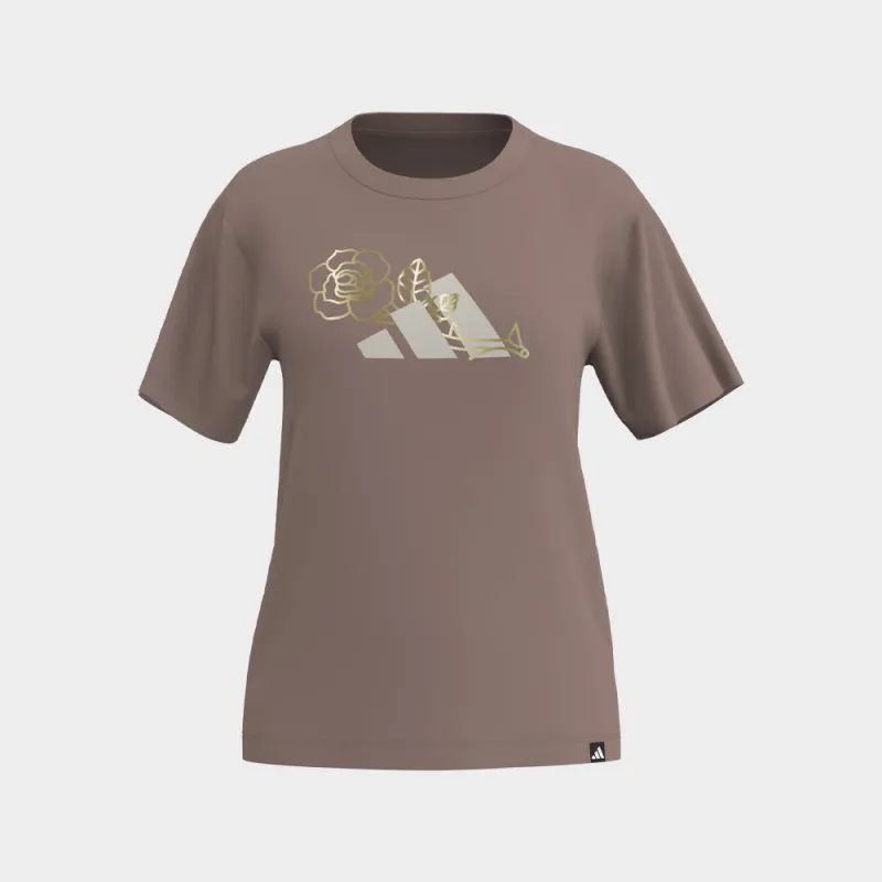 Adidas Womens Lounge Mini Graphic Tee Beige sold by Tekkie Town