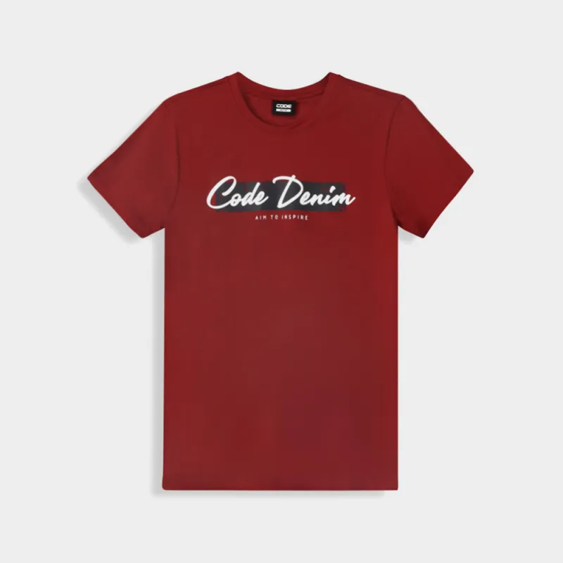 CODE MENS Distressed Graphic Tee RED made by Tekkie Town