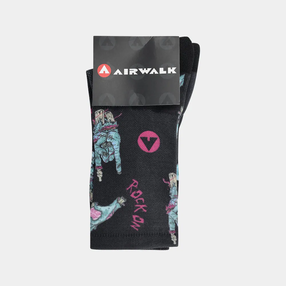 Airwalk Unisex 1 Pack RocK-On Sock Black/Multi _ 181764 _ Black sold by Tekkie Town product image thumbnail 3