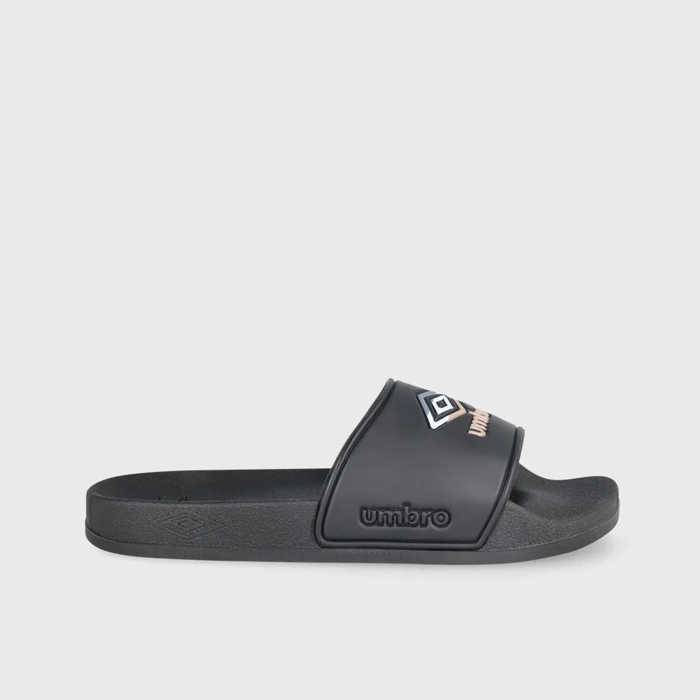 Umbro Mens Tripple Logo Slides Black sold by Tekkie Town product image thumbnail 2