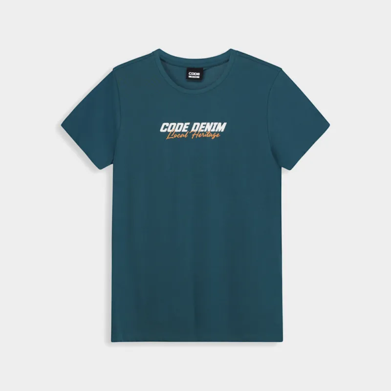 Code Mens Slant Small Font Tee Green sold by Tekkie Town